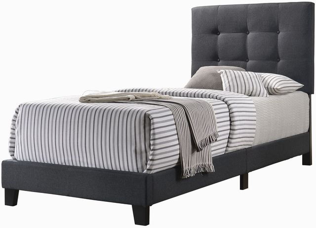 Coaster® Mapes Charcoal Twin Upholstered Bed-0
