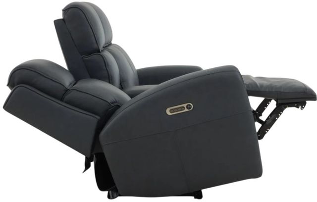 Flexsteel® Warren True Navy Leather Power Reclining Loveseat with Console, Power Headrest and Lumbar-1