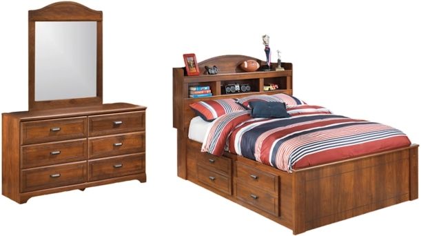 Signature Design by Ashley® Barchan 2-Piece Medium Brown Full Bookcase Bed Set-0