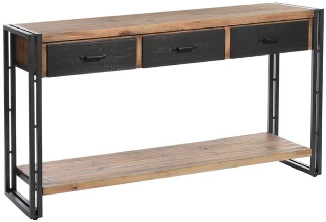 StyleCraft Calvin Natural Console Table with Gray Frame-0