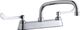 Elkay Chrome 8" Centerset Exposed Deck Faucet with 10" Arc Tube Spout and 6" Wristblade Handles-0