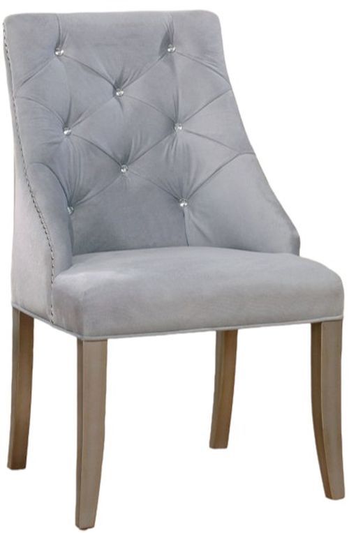 Furniture of America® Diocles 2-Piece Gray/Silver Dining Side Chair Set-0