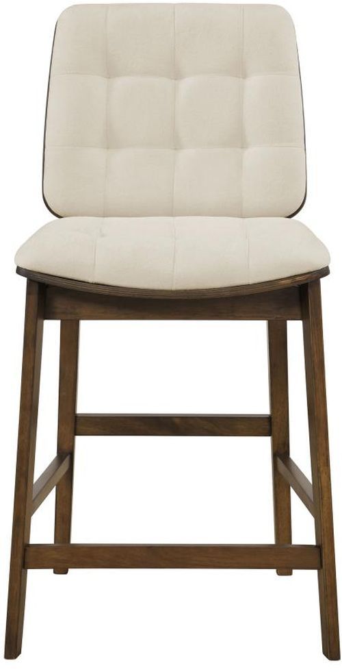 Coaster® Redbridge 2-Piece Cream/Walnut Upholstered Counter Stool Set-4