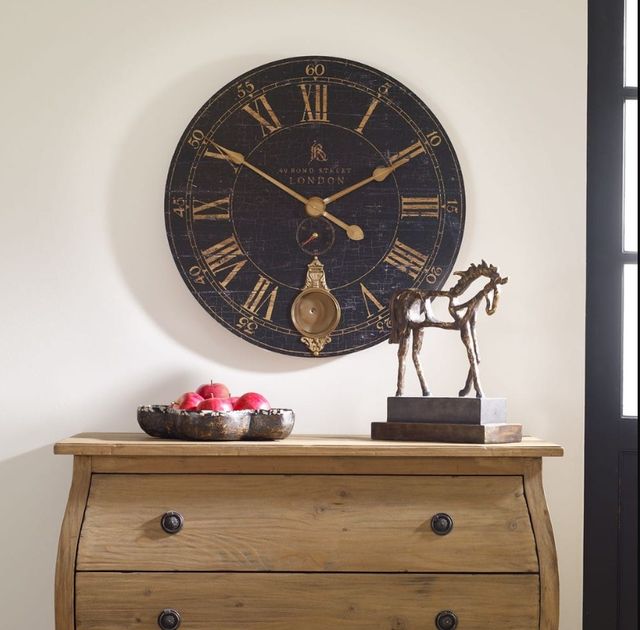 Uttermost® Bond Street Black 30" Wall Clock-1
