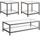 Coaster® Trini 3-Piece Tempered Glass Top Occasional Table with Black Nickel Base Set-0
