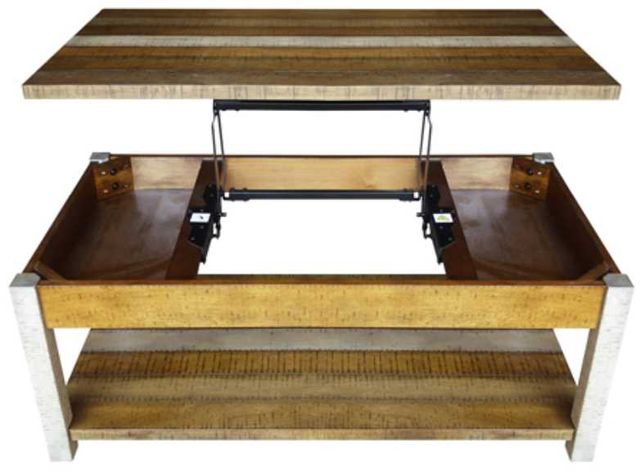 American Wholesale Furniture Rustic Retrieve Brown/White Lift Top Cocktail Table-1
