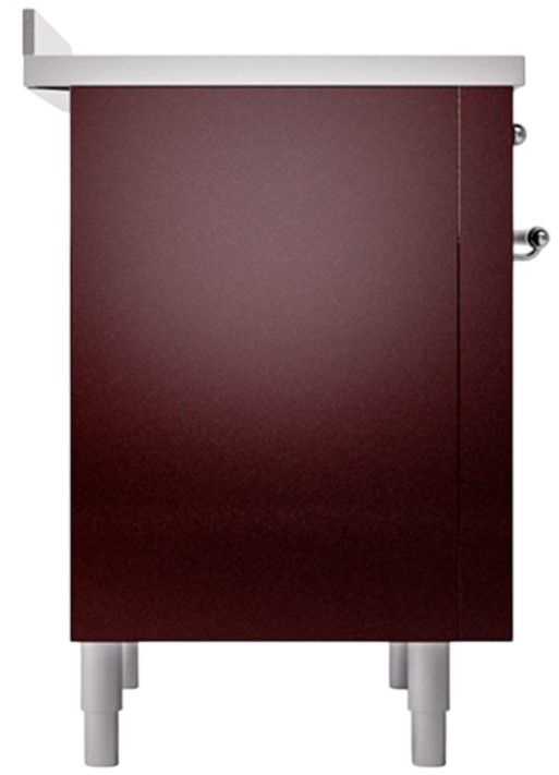 Ilve® Nostalgie II Noblesse 36'' Burgundy Pro Style Induction Range with Chrome Trim-2