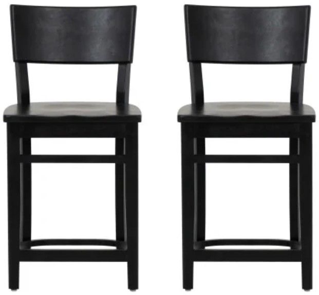 Linon Brompton 2-Piece Black Counter Stool-3