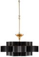 Currey & Company Grand Lotus Satin Black Large Chandelier-0