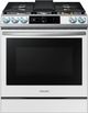 Samsung Bespoke White Glass Slide In Gas Range w/ Air Fry + TRAY INCLUDED, True Convection, 22k Burner, Coversion Broiler, Dehydrator & Reversible Griddle-1