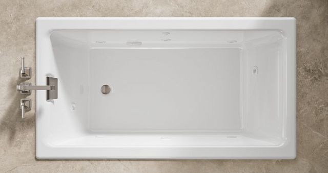   KOHLER® Tea-for-Two® White 66" x 36" Drop-In/Undermount Whirlpool Bath-4