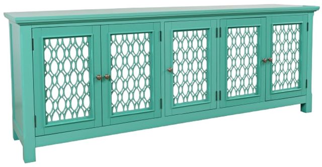 Jofran Inc. Isabella Aqua 86" Mirrored Accent Cabinet-0