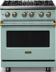 Viking® 5 Series 30" Splah Pro Style Dual Fuel (NG) Range with Brushed Brass Trim-0