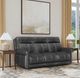 Flexsteel® Alexander Weathered Gray Power Reclining Sofa with Console, Power Headrest and Lumbar-3