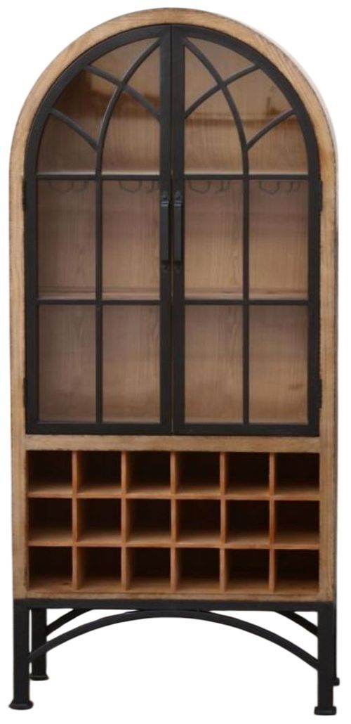 Nest Home Collections Victoria Antique Natural Wine Cabinet-0