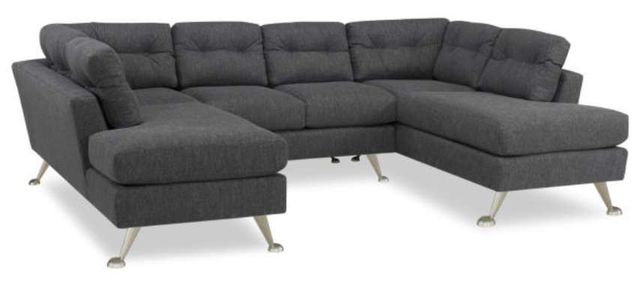 Parker Southern Margo 4 Pieces Brushed Nickel/Rebel Char Sectional Set-0