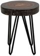 International Furniture Direct Parota Epoxy Brown Chairside Table with Black Base-0