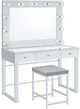 Coaster® Umbridge Chrome/Light Gray Vanity Stool-3