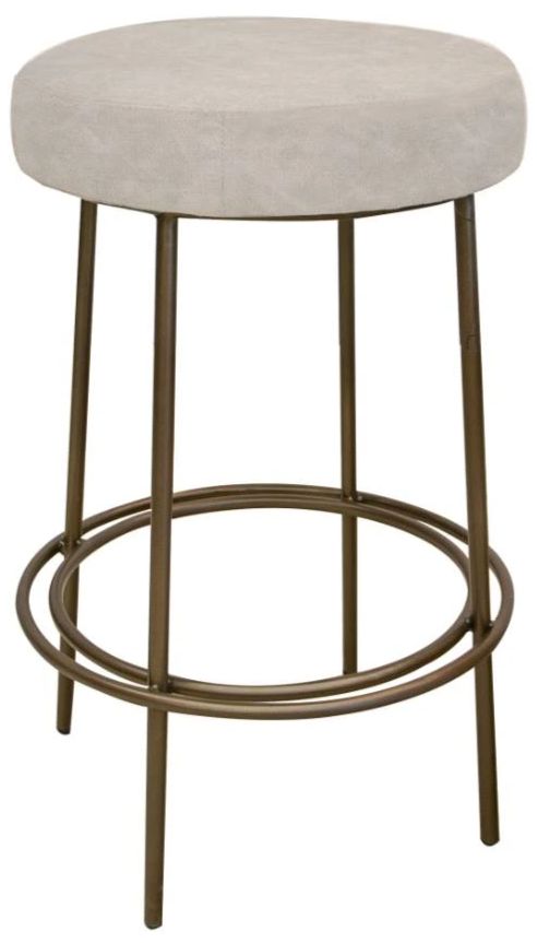 International Furniture Direct Frida Gold/Ivory Leather Bar Stool-0