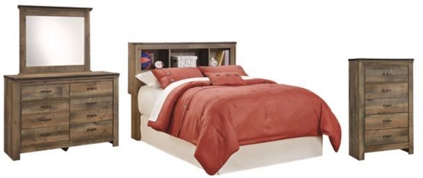 Signature Design by Ashley® Trinell 4-Piece Brown Full Bookcase Headboard Bedroom Set-0