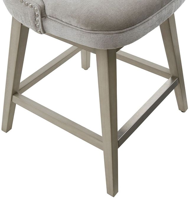 Olliix by Madison Park Light Grey Emmett Swivel Counter Stool-1
