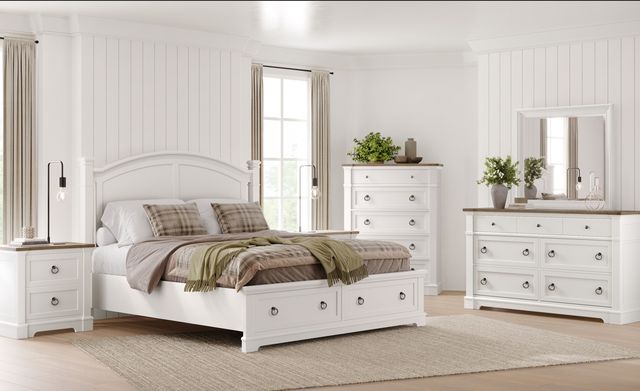 Magnussen Home® Kingston Whisper White Queen Panel Storage Bed-1