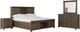 Elements International Scott 4-Piece Walnut King Platform Bedroom Set-0