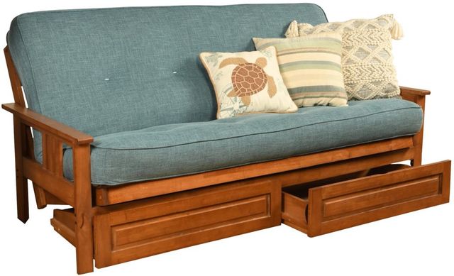 Kodiak Furniture Monterey Barbados/Linen Aqua Full Storage Futon with Mattress-0