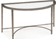 Magnussen Home® Copia Glass Top Demilune Sofa Table with Antiqued Tint Metal Base-0