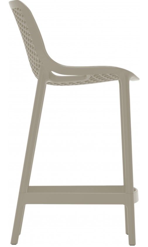 Meridian Furniture Mykonos Taupe Plastic Outdoor Patio Stool-1
