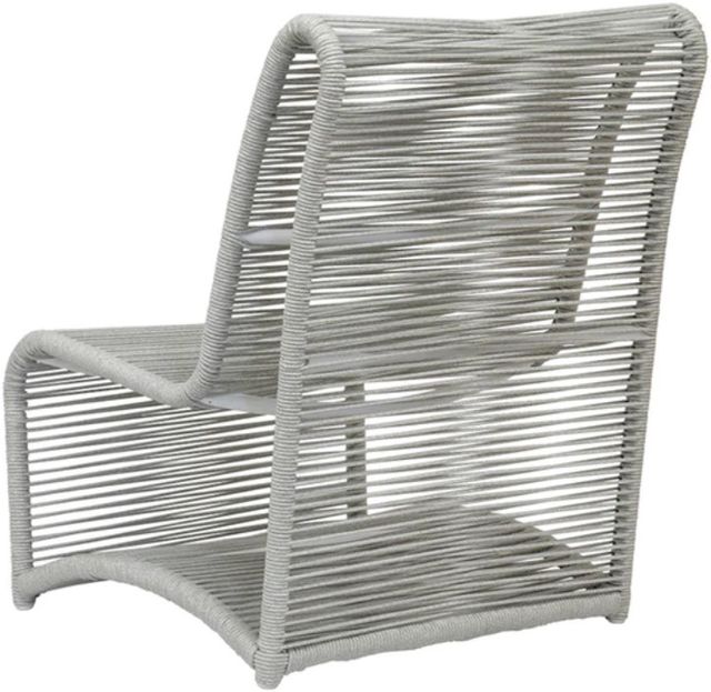 Sunset West Miami Frost Metal/Natural Fibers Outdoor Armless Club Chair-2