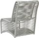 Sunset West Miami Frost Metal/Natural Fibers Outdoor Armless Club Chair-2