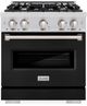 ZLINE Classic 30" Stainless Steel Pro Style Dual Fuel Range with Black Matte Door-0