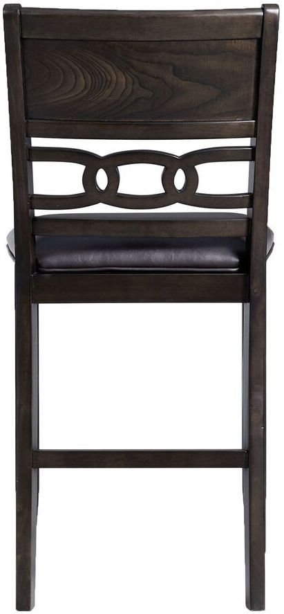 Elements International Amherst Walnut Counter Faux Leather Side Chair-1
