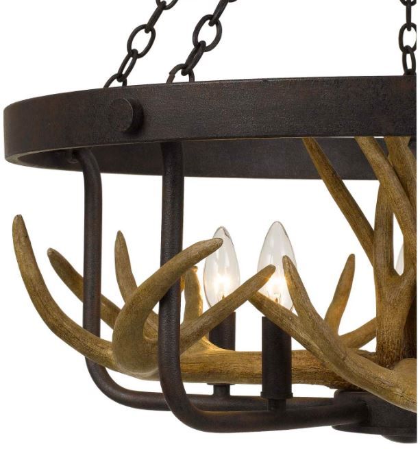 Cal® Lighting & Accessories Angelo Dark Brown/Dark Yellow Chandelier-1