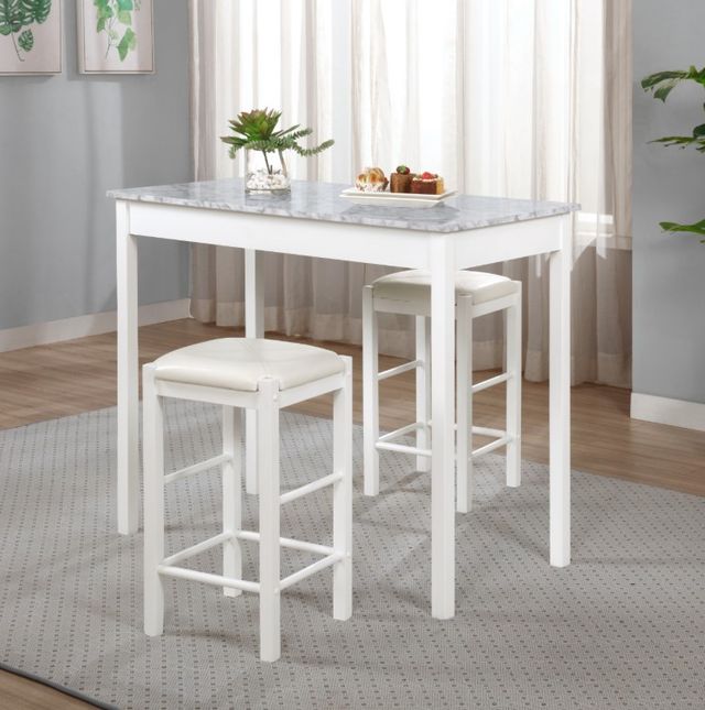 Linon Lance 3-Piece White Tavern Set-1