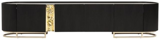 Michael Amini® Lisbon Silken Matte Black Media Cabinet-2