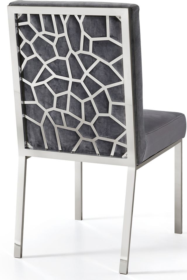 Meridian Furniture Opal Gray/Chrome Velvet Dining Chair-1