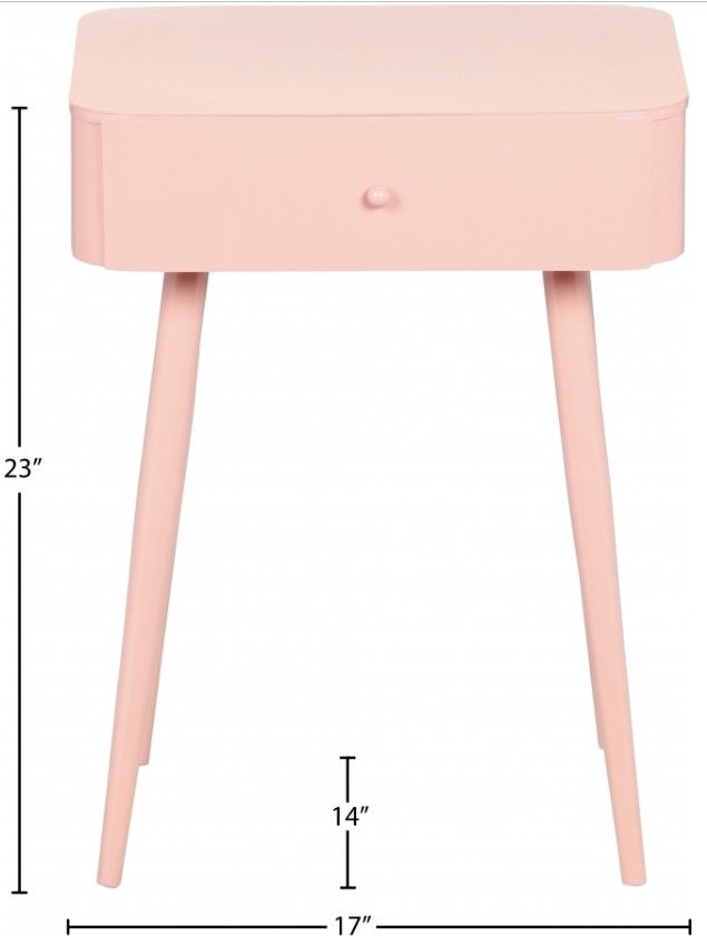 Meridian Furniture Rylan Pink Nightstand-2