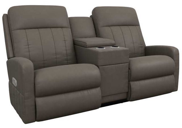 La-Z-Boy® Finley Otter Leather Power Wall Reclining Loveseat with Console, Headrest, and Lumbar-0