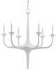 Currey & Company Albion Gesso White Chandelier-0