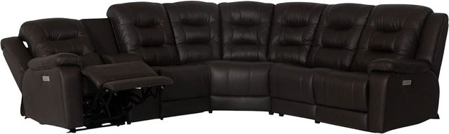 Palliser® Furniture Customizable Leighton 5-Piece Power Reclining Curved Sectional with Power Headrest and Power Lumbar-1