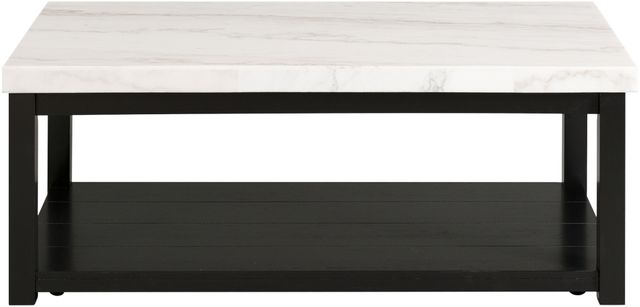 Elements International Marcello White Coffee Table with Black Base-1