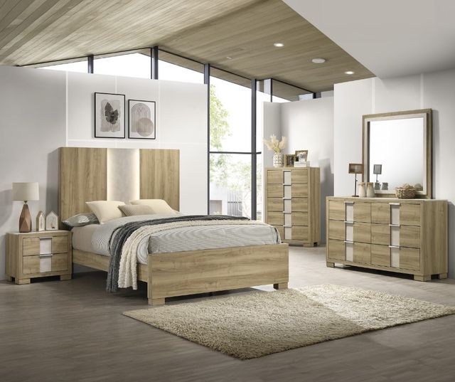 Crown Mark Rangley Driftwood King Panel Bed-1