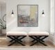 Nest Home Collections Nova Black Wash/Cream Ottoman -1