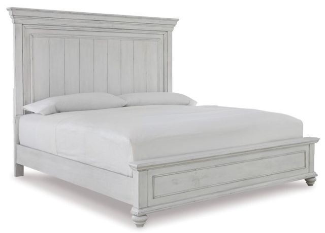 Benchcraft® Kanwyn 3-Piece Whitewash King Panel Storage Bed Set-1