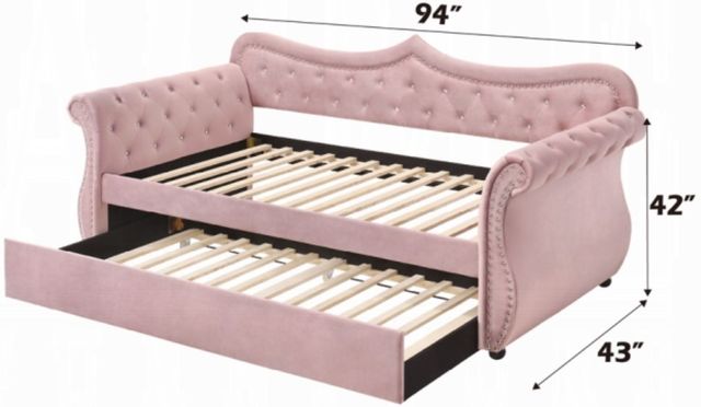 ACME Furniture Adkins Pink Youth Twin Daybed with Trundle-2