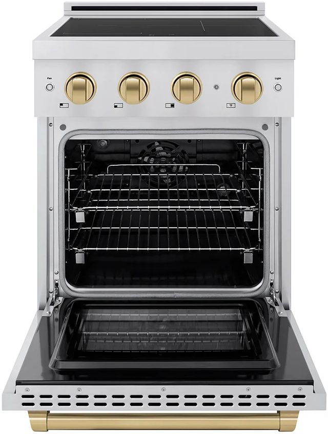 ZLINE Autograph Edition Paramount 24" Stainless Steel Pro Style Induction Range with Champagne Bronze Accents-1