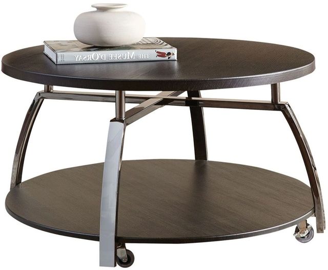 Steve Silver Co. Coham Brown Cocktail Table with Black Nickel Base-0