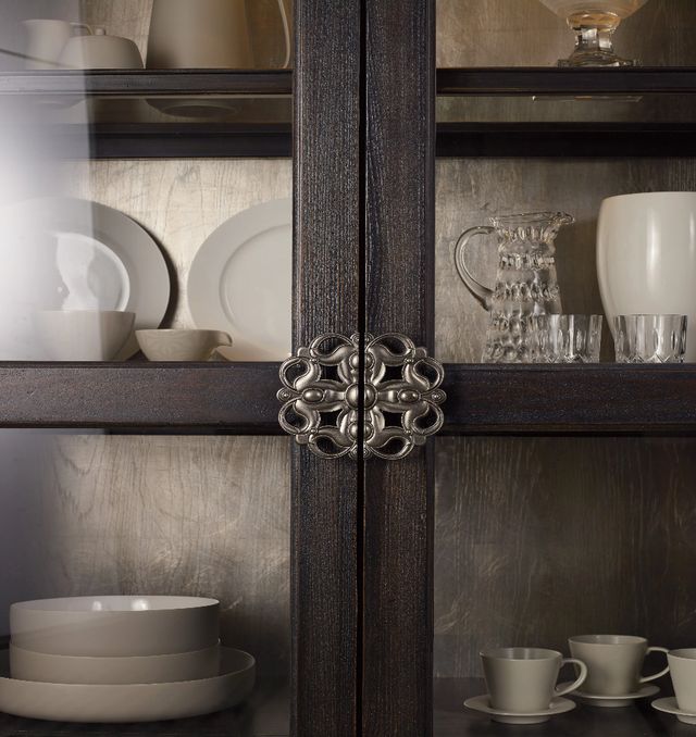 Hooker® Furniture Sanctuary Ebony Antiqued Oak Curio-1
